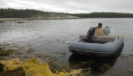 Sampling in the Yushkovka Bay.